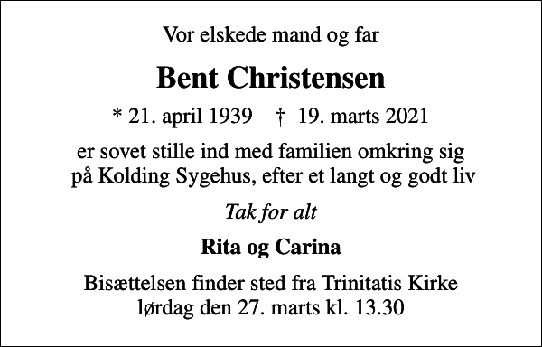 Bent Christensen afdøde.dk