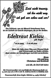Anzeige für Edeltraut Kielau