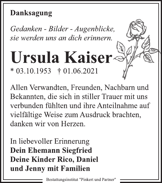 Ursula Kaiser Gedenken Wochen Kurier 