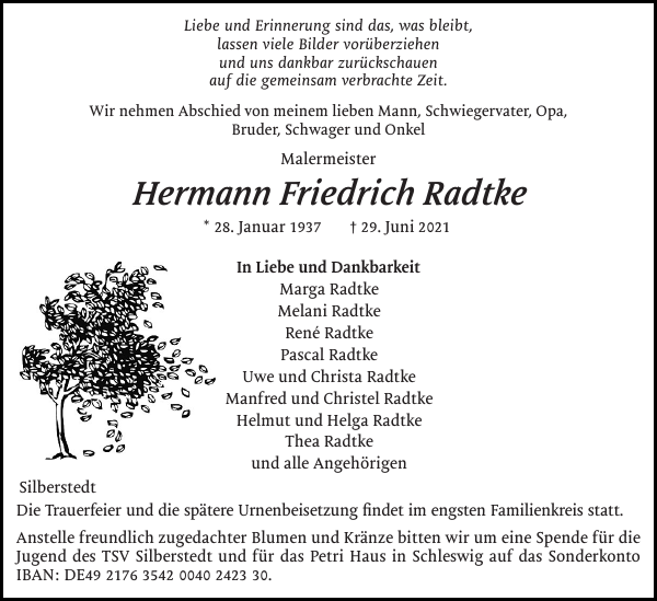 Hermann Radtke Gedenken Schleswiger Nachrichten