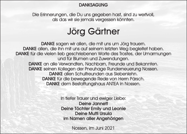 Jörg Gärtner Traueranzeige Sächsische Zeitung