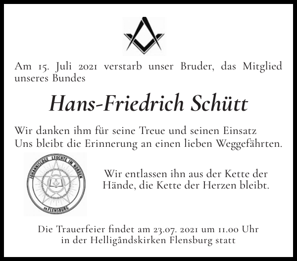 HansFriedrich Schütt Gedenken Flensburger Tageblatt