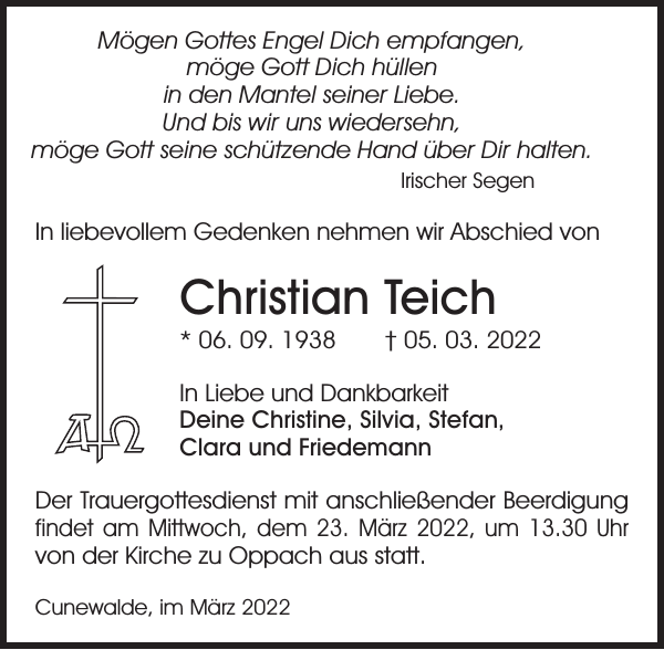 Jörg Teich Traueranzeige Sächsische Zeitung