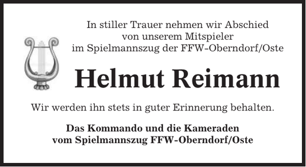 Helmut Reimann Gedenken Cuxhavener Nachrichten