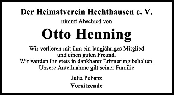 Otto Henning Gedenken Cuxhavener Nachrichten