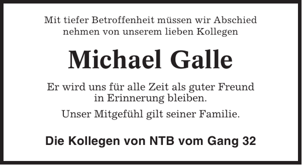Michael Galle Gedenken Cuxhavener Nachrichten