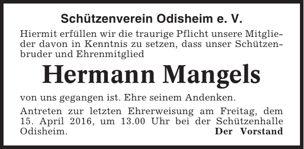 Hermann Mangels Gedenken Cuxhavener Nachrichten 