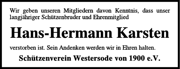 Hans Hermann Karsten Gedenken Cuxhavener Nachrichten 