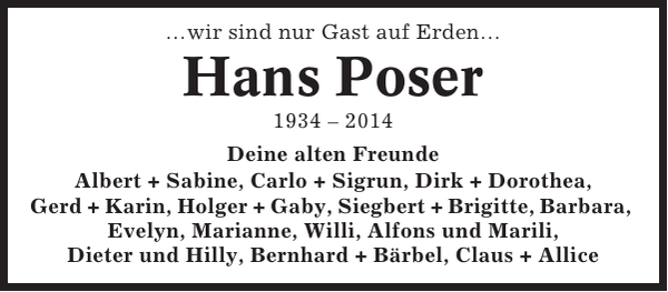 Hans Poser Gedenken Cuxhavener Nachrichten