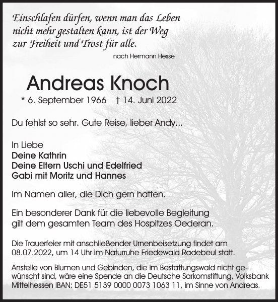 Andreas Knoch Fallecimiento Sächsische Zeitung