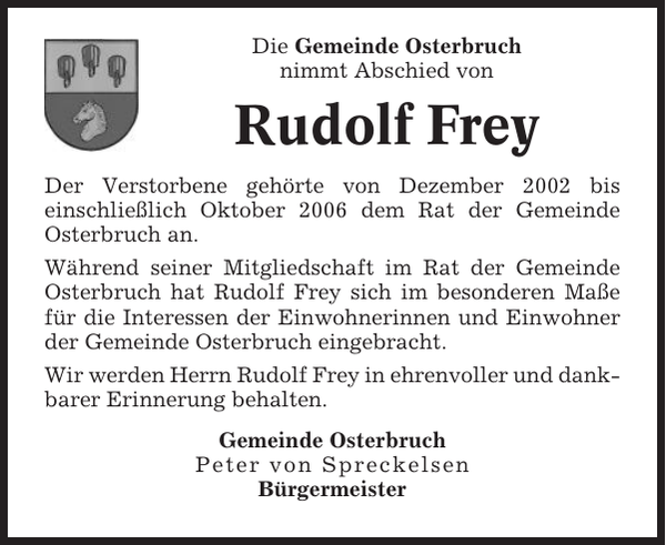 Rudolf Frey Gedenken NiederelbeZeitung