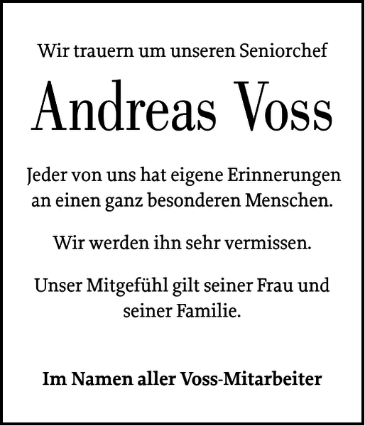 Andreas Voss Gedenken Sylter Rundschau