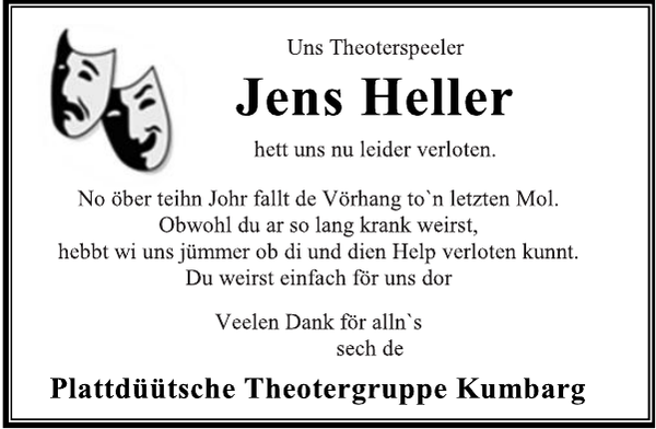 Jens Heller Gedenken NiederelbeZeitung