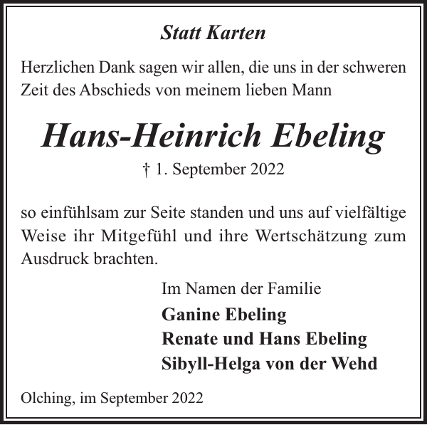HansHeinrich Ebeling Danksagung Hagenower Kreisblatt