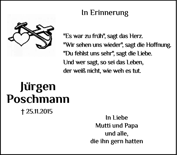 Jürgen Poschmann Gedenken Der InselBote