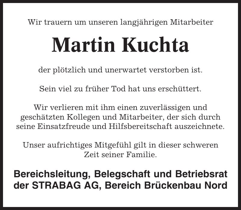 Martin Kuchta Gedenken Cuxhavener Nachrichten