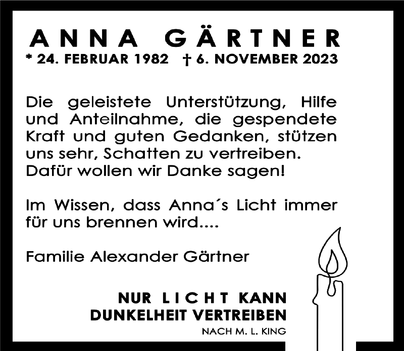Anna Gärtner Danksagung Sächsische Zeitung