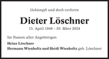 Anzeige für Dieter Löschner