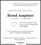 Anzeige für Bernd Auspitzer