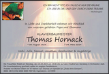 Anzeige für Thomas Hornack