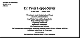 Anzeige für Peter Hoppe-Seyler
