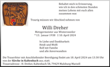 Anzeige für Willi Dreher