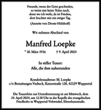 Anzeige für Manfred Loepke