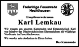 Anzeige für Karl Lemkau