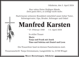 Anzeige für Manfred Karsten