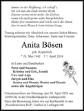 Anzeige für Anita Bösen