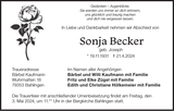 Anzeige für Sonja Becker