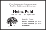 Anzeige für Heinz Pohl