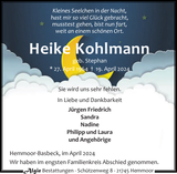 Anzeige für Heike Kohlmann