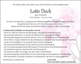Anzeige für Lotte Deck