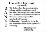 Anzeige für Hans-Ulrich Jeromin