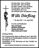 Anzeige für Willi Dörfling