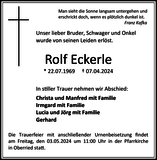 Anzeige für Rolf Eckerle
