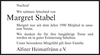 Anzeige für Margret Stabel
