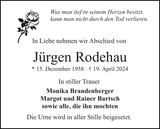 Anzeige für Jürgen Rodehau