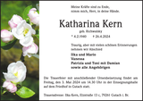 Anzeige für Katharina Kern