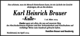 Anzeige für Karl Heinrich Brauer