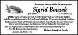 Anzeige für Sigrid Bouzek