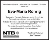 Anzeige für Eva-Maria Röhrig