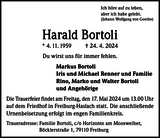 Anzeige für Harald Bortoli