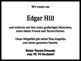 Anzeige für Edgar Hill