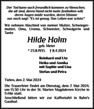 Anzeige für Hilde Holm