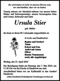 Anzeige für Ursula Stier