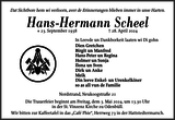 Anzeige für Hans-Hermann Scheel