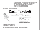 Anzeige für Karin Jakobeit