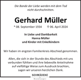 Anzeige für Gerhard Müller